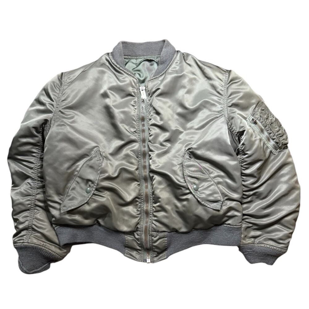 80s Medium Alpha Industries Usaf Ma-1 Flight Jacket 8415-00-818-7352 Mil-J-8279F